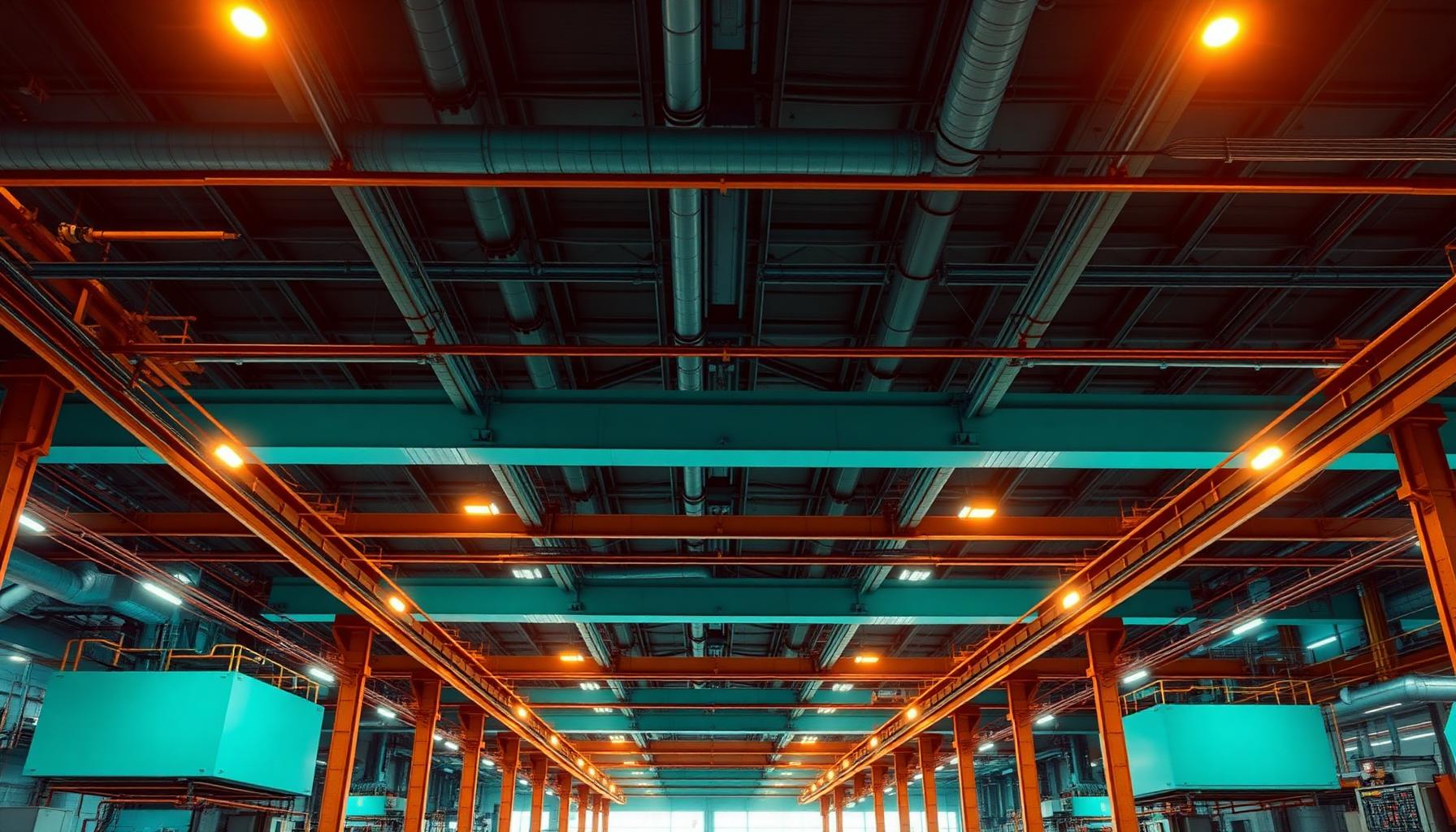 Industrial facility with busbar trunking
